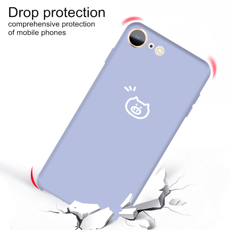 For iPhone SE 2022 / SE 2020 / 8 / 7 Small Pig Pattern Colorful Frosted TPU Phone Protective Case