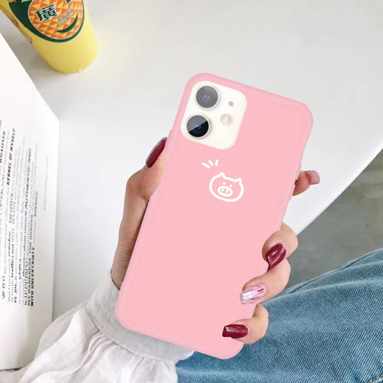 For iPhone 11 Small Pig Pattern Colorful Frosted TPU Phone Protective Case