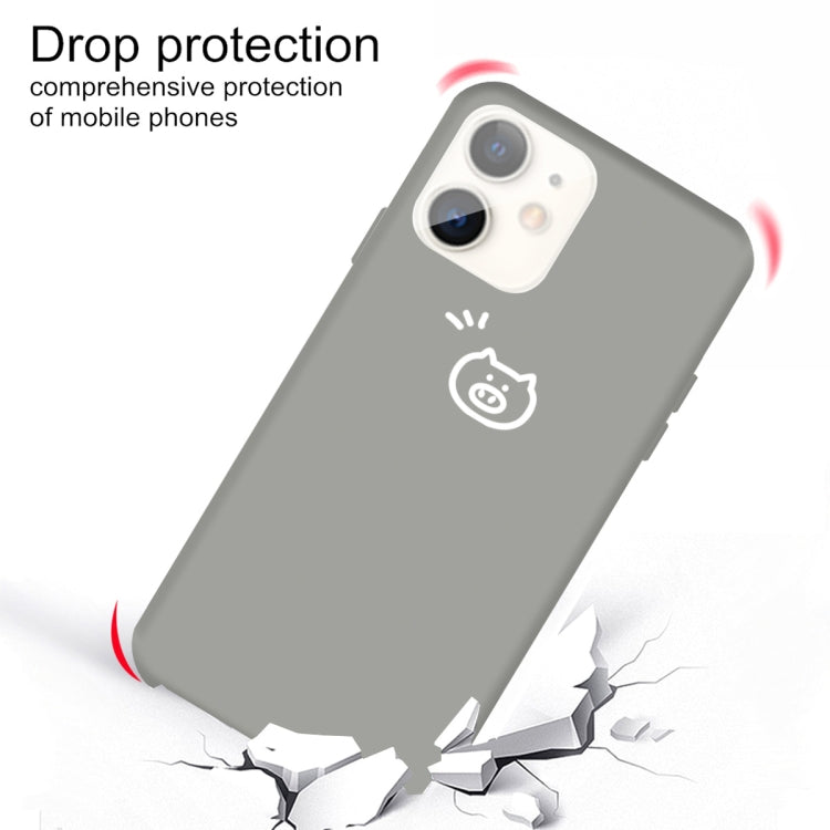 For iPhone 11 Small Pig Pattern Colorful Frosted TPU Phone Protective Case