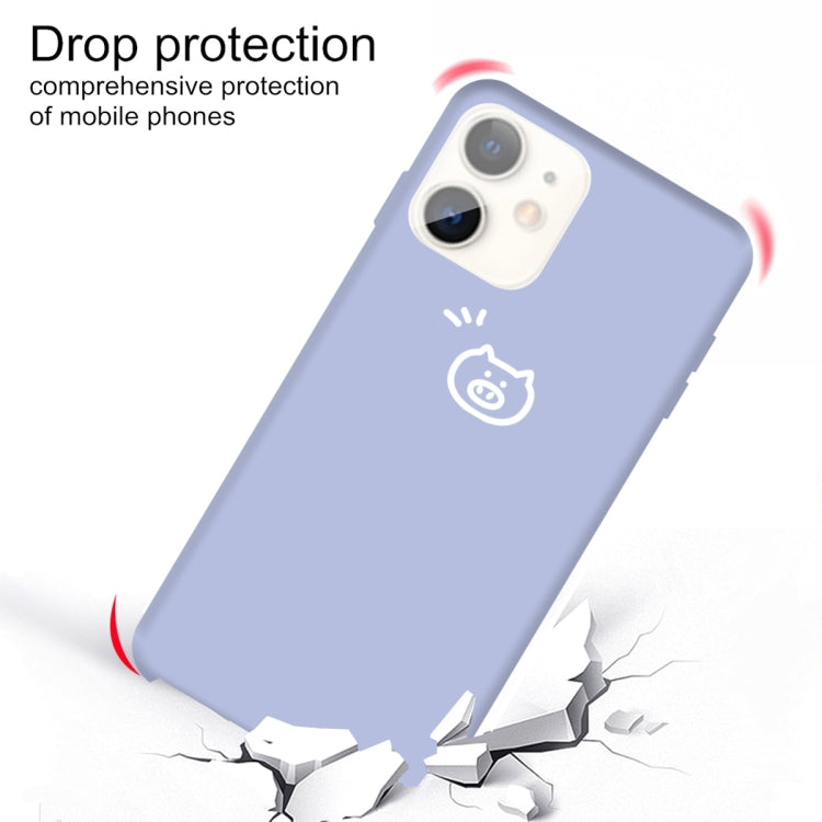 For iPhone 11 Small Pig Pattern Colorful Frosted TPU Phone Protective Case
