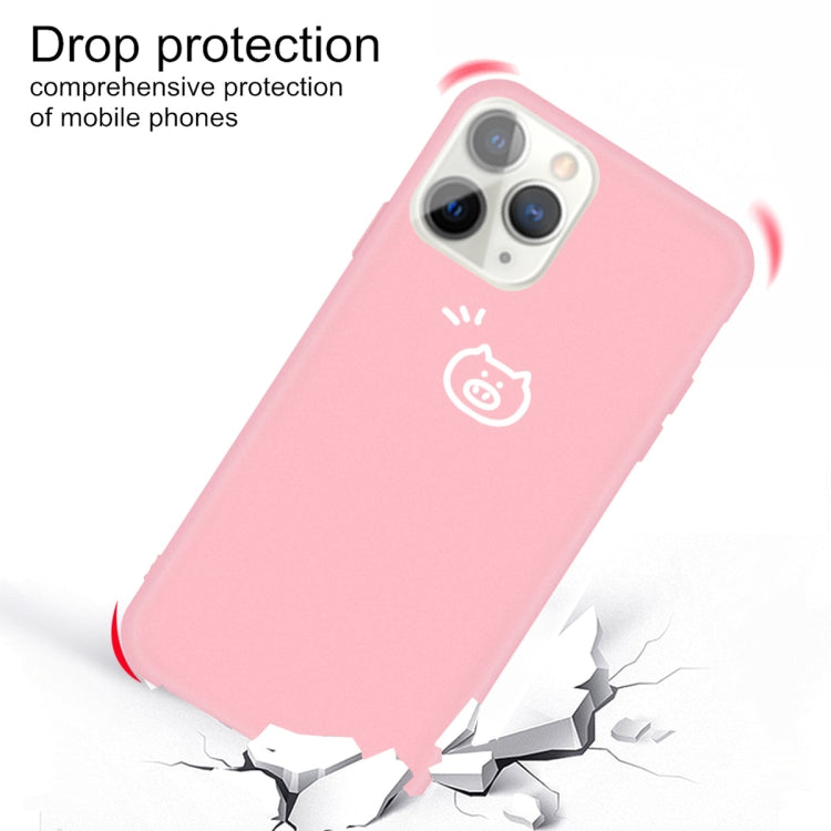 For iPhone 11 Pro Small Pig Pattern Colorful Frosted TPU Phone Protective Case
