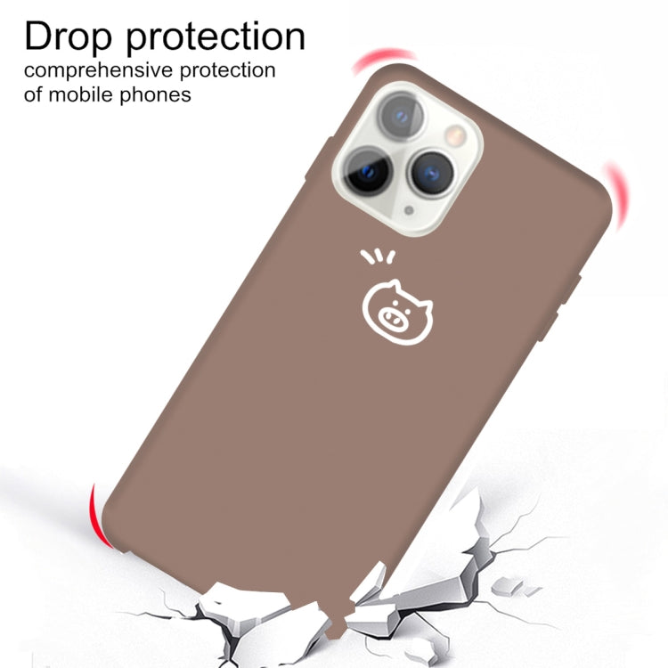 For iPhone 11 Pro Small Pig Pattern Colorful Frosted TPU Phone Protective Case