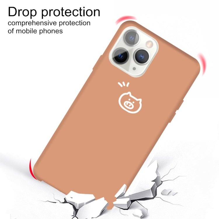 For iPhone 11 Pro Max Small Pig Pattern Colorful Frosted TPU Phone Protective Case