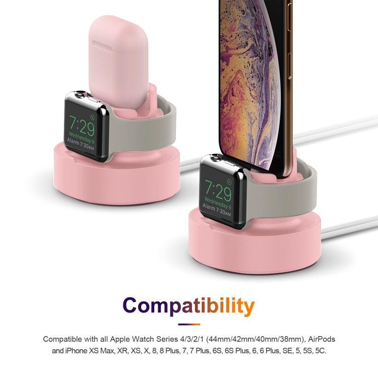 A001 3 In 1 Silicone Charging Holder for iPhone / iWatch / AirPods