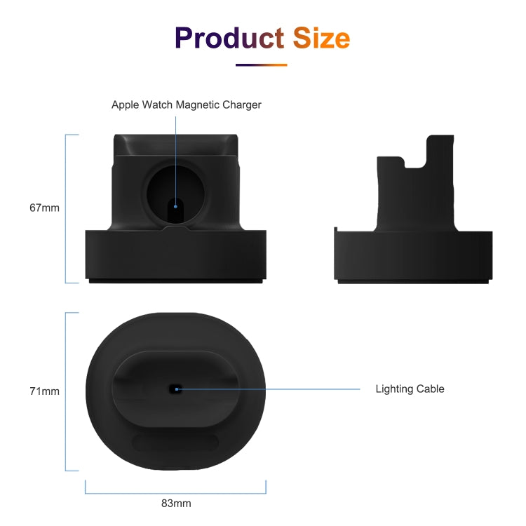 A001 3 In 1 Silicone Charging Holder for iPhone / iWatch / AirPods