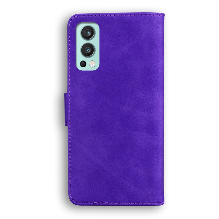 For OnePlus Nord 2 5G Skin Feel Pure Color Flip Leather Phone Case