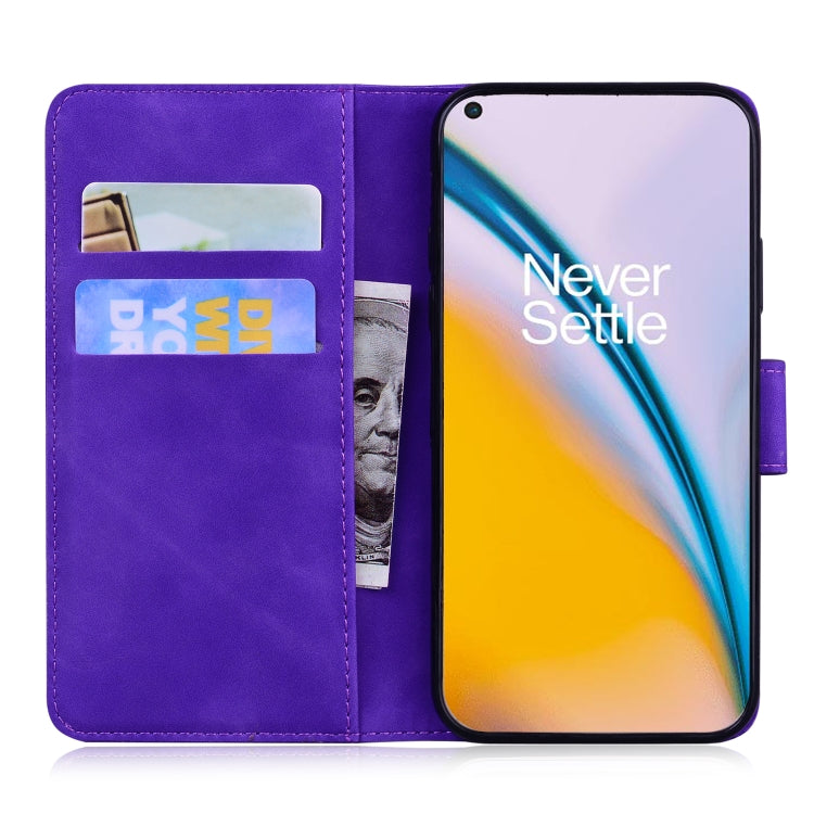 For OnePlus Nord 2 5G Skin Feel Pure Color Flip Leather Phone Case