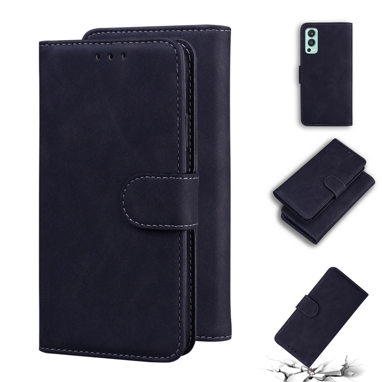 For OnePlus Nord 2 5G Skin Feel Pure Color Flip Leather Phone Case