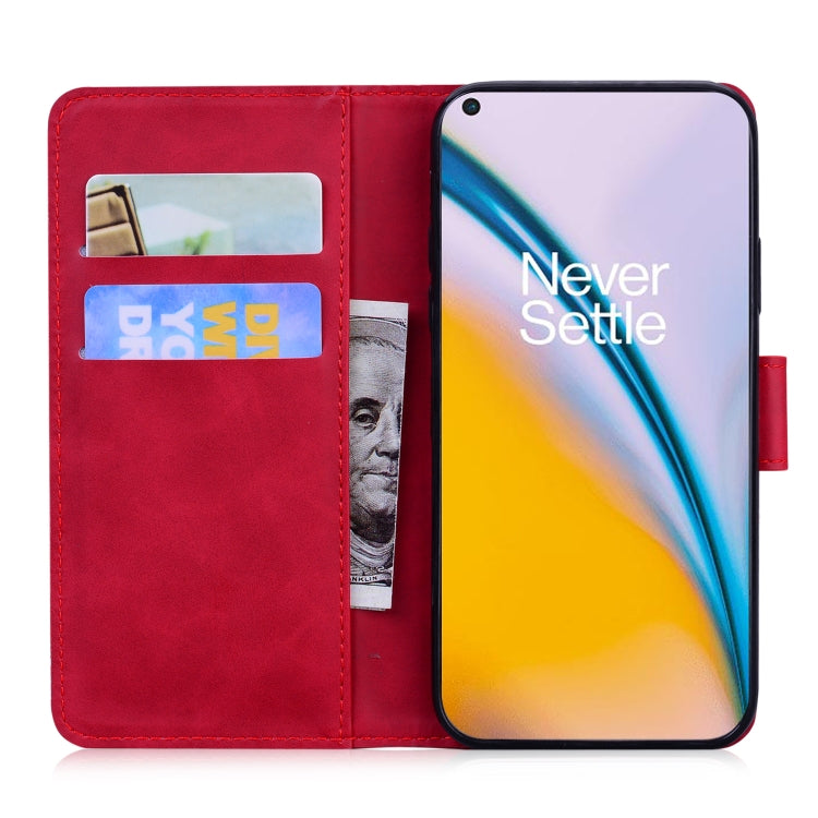 For OnePlus Nord 2 5G Skin Feel Pure Color Flip Leather Phone Case