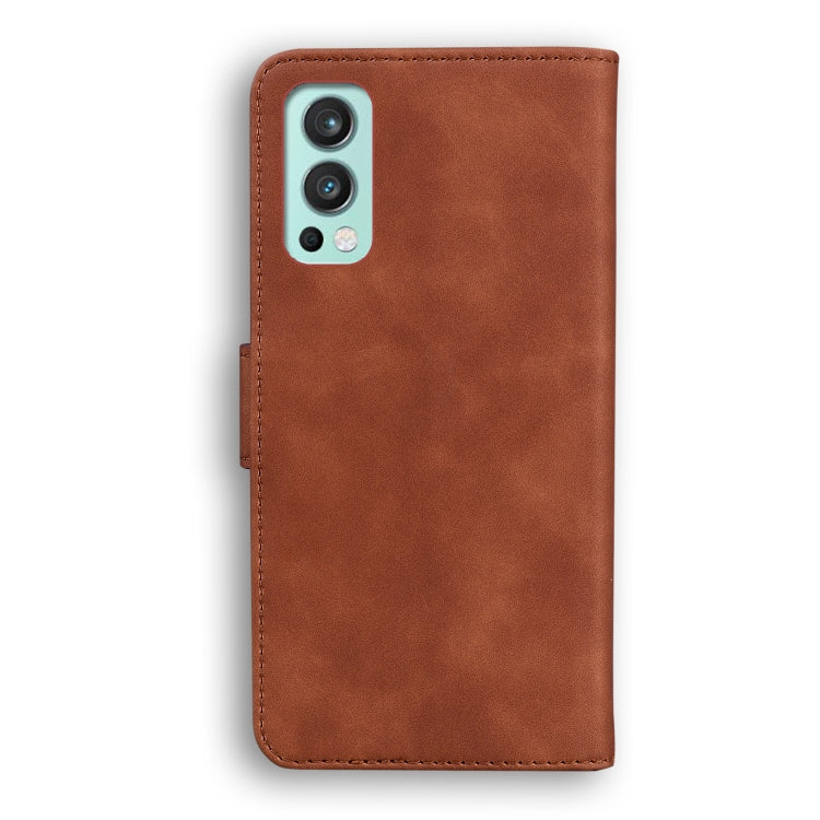 For OnePlus Nord 2 5G Skin Feel Pure Color Flip Leather Phone Case