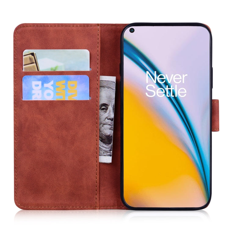 For OnePlus Nord 2 5G Skin Feel Pure Color Flip Leather Phone Case