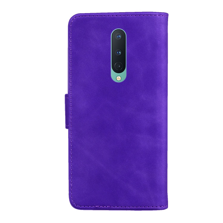 For OnePlus 8 Skin Feel Pure Color Flip Leather Phone Case