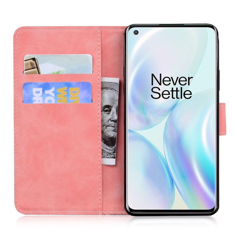 For OnePlus 8 Skin Feel Pure Color Flip Leather Phone Case