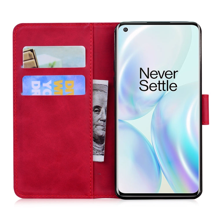 For OnePlus 8 Skin Feel Pure Color Flip Leather Phone Case