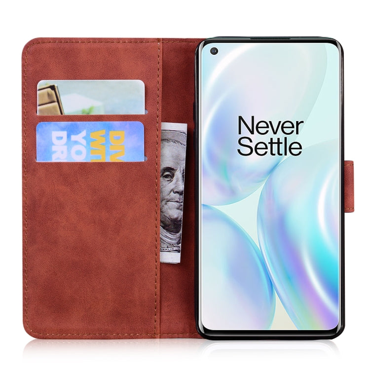For OnePlus 8 Skin Feel Pure Color Flip Leather Phone Case