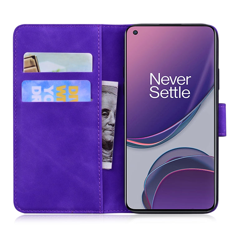 For OnePlus 8T Skin Feel Pure Color Flip Leather Phone Case