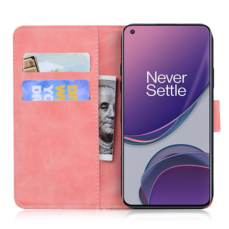 For OnePlus 8T Skin Feel Pure Color Flip Leather Phone Case
