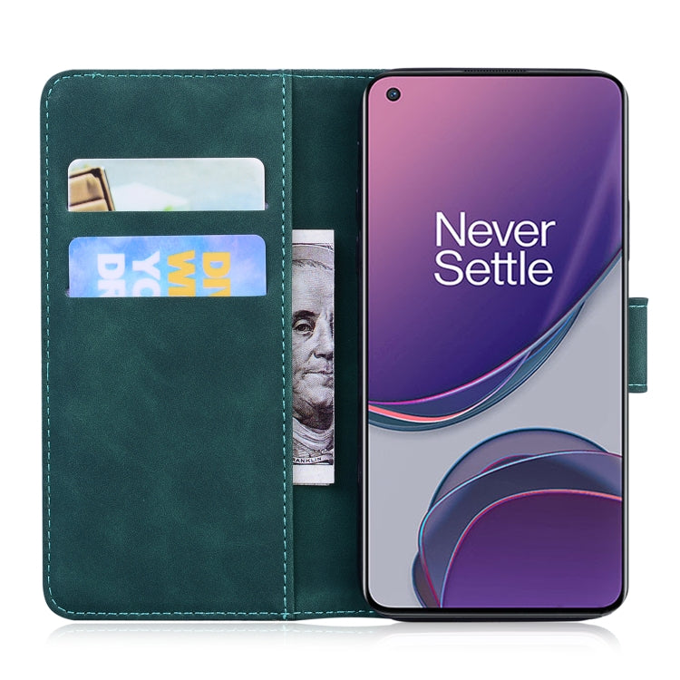 For OnePlus 8T Skin Feel Pure Color Flip Leather Phone Case