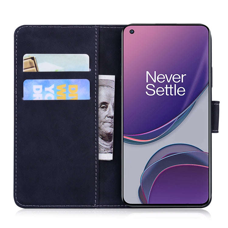 For OnePlus 8T Skin Feel Pure Color Flip Leather Phone Case