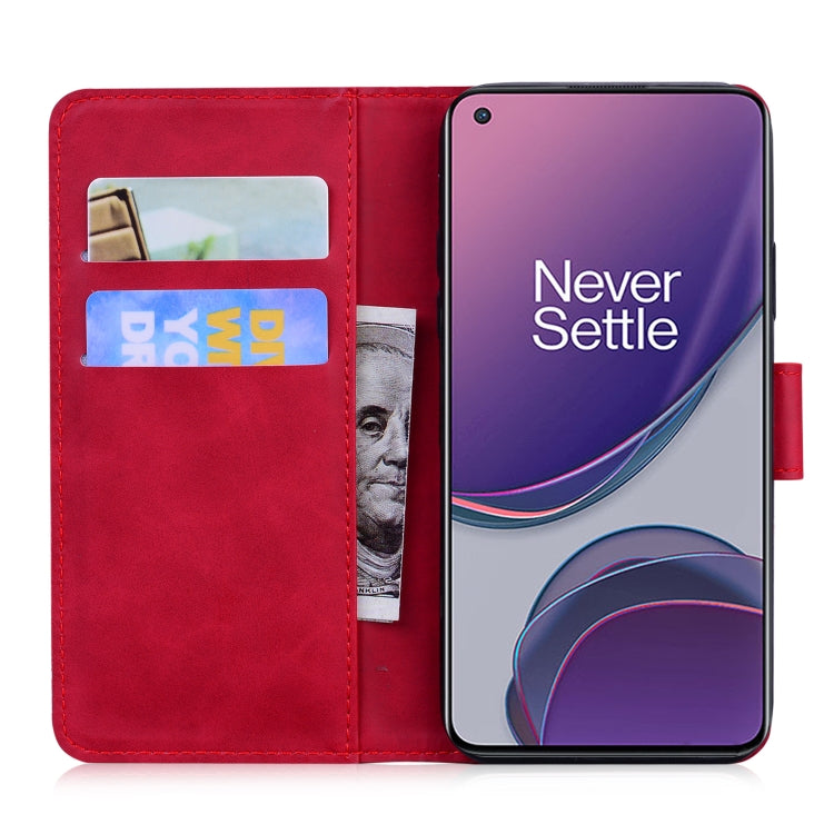 For OnePlus 8T Skin Feel Pure Color Flip Leather Phone Case