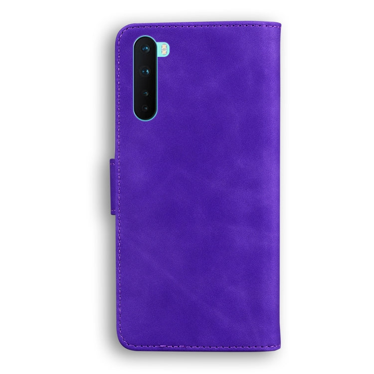 For OnePlus Nord Skin Feel Pure Color Flip Leather Phone Case