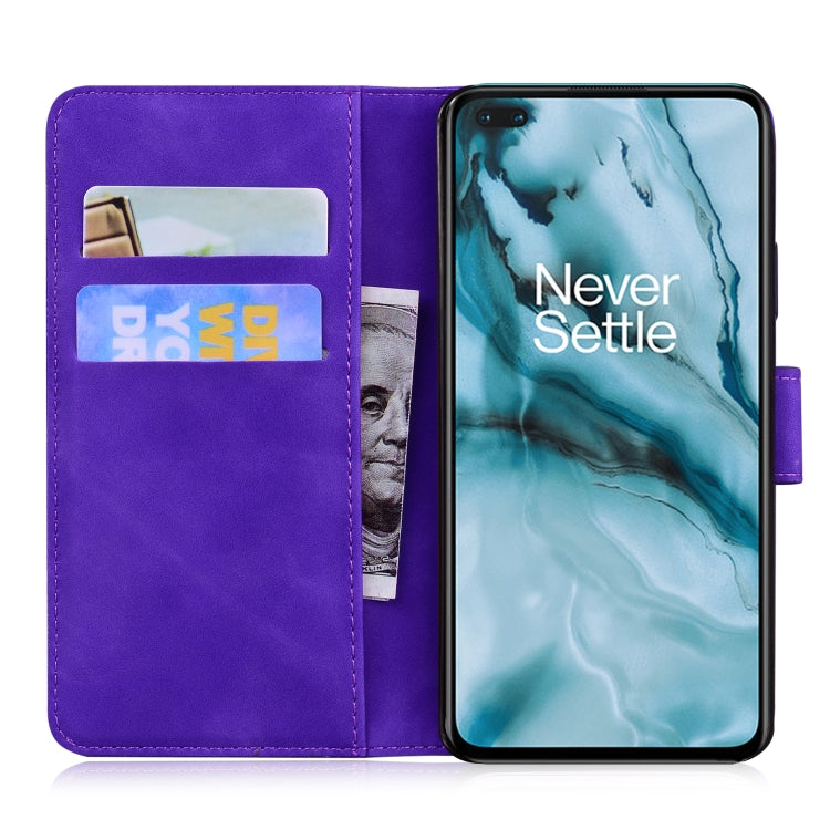 For OnePlus Nord Skin Feel Pure Color Flip Leather Phone Case