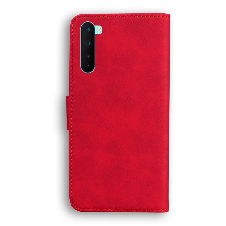 For OnePlus Nord Skin Feel Pure Color Flip Leather Phone Case