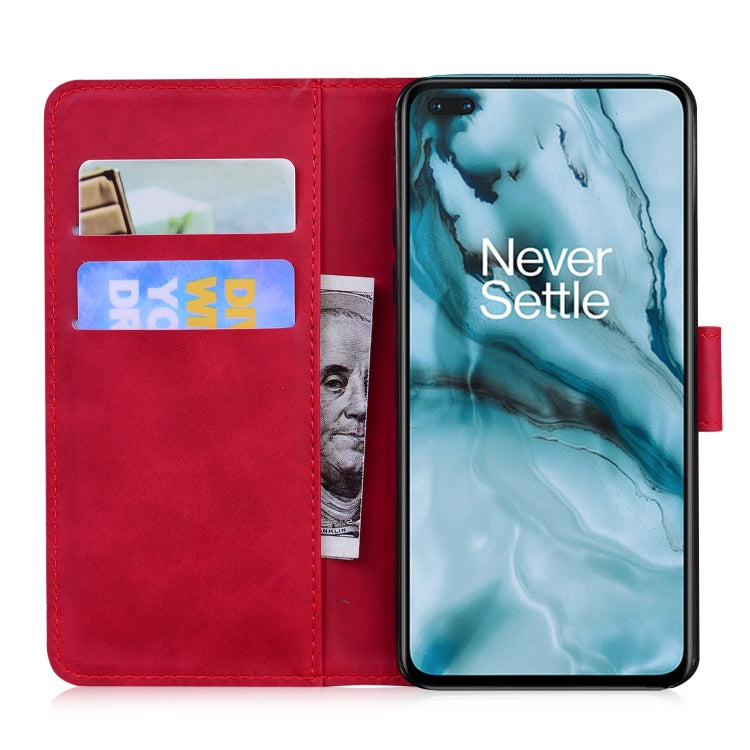 For OnePlus Nord Skin Feel Pure Color Flip Leather Phone Case