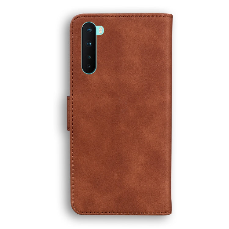 For OnePlus Nord Skin Feel Pure Color Flip Leather Phone Case