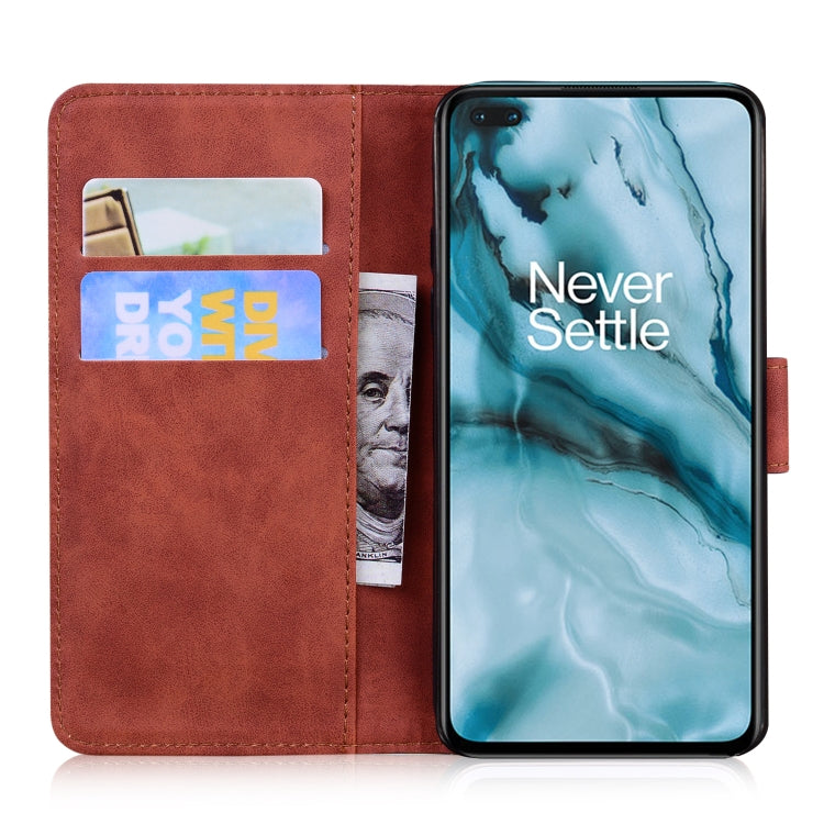 For OnePlus Nord Skin Feel Pure Color Flip Leather Phone Case