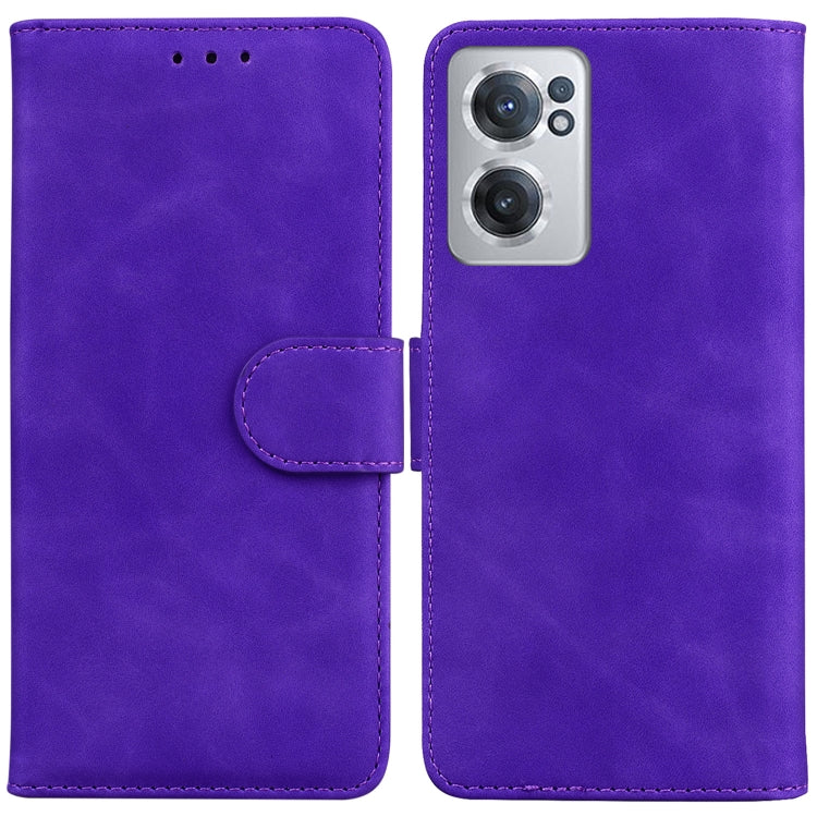 For OnePlus Nord CE 2 5G Skin Feel Pure Color Flip Leather Phone Case