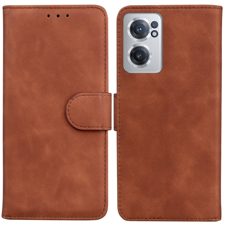 For OnePlus Nord CE 2 5G Skin Feel Pure Color Flip Leather Phone Case