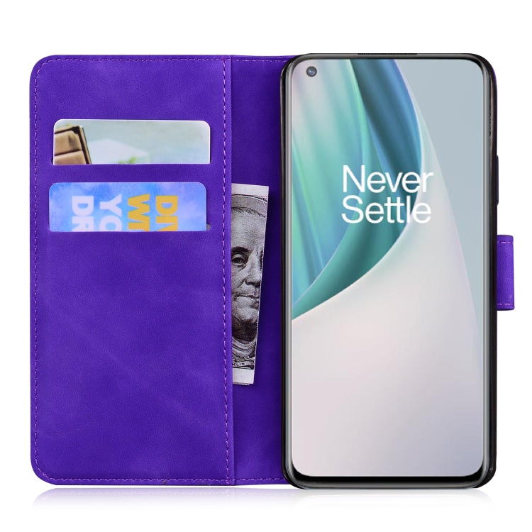 For OnePlus Nord N10 5G Skin Feel Pure Color Flip Leather Phone Case