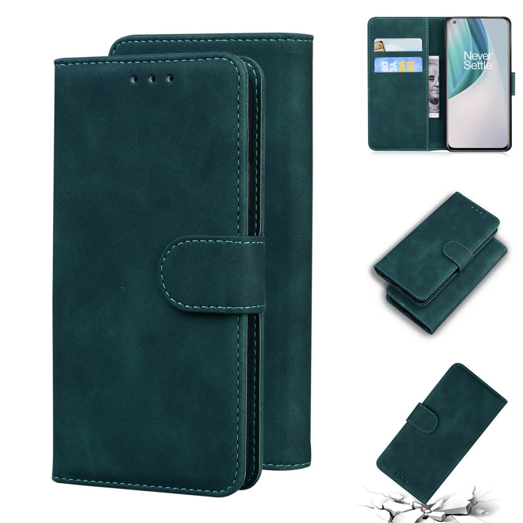 For OnePlus Nord N10 5G Skin Feel Pure Color Flip Leather Phone Case