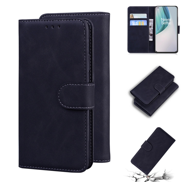 For OnePlus Nord N10 5G Skin Feel Pure Color Flip Leather Phone Case