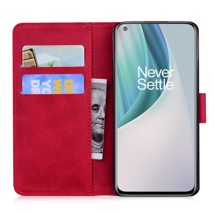 For OnePlus Nord N10 5G Skin Feel Pure Color Flip Leather Phone Case
