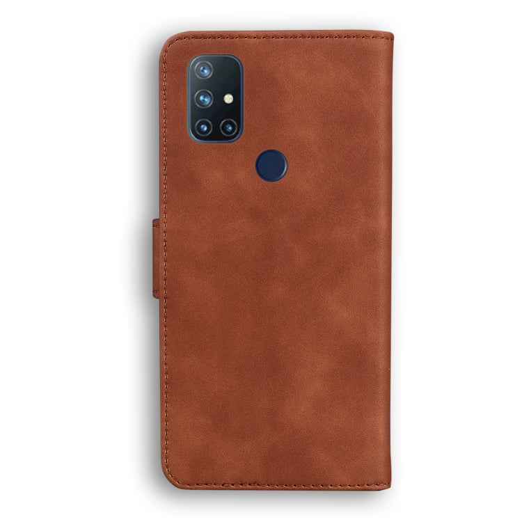 For OnePlus Nord N10 5G Skin Feel Pure Color Flip Leather Phone Case