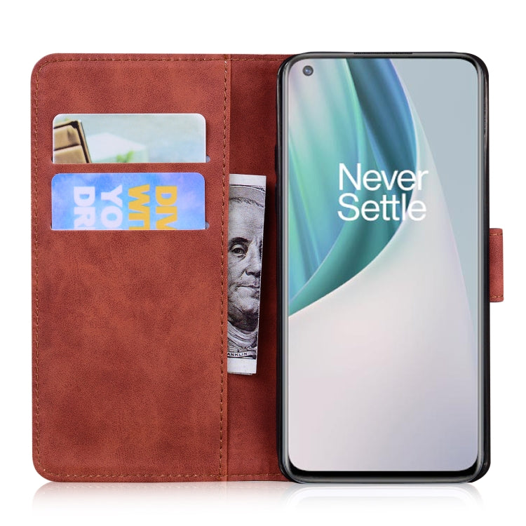 For OnePlus Nord N10 5G Skin Feel Pure Color Flip Leather Phone Case