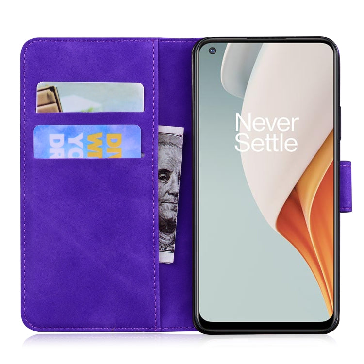 For OnePlus Nord N100 Skin Feel Pure Color Flip Leather Phone Case