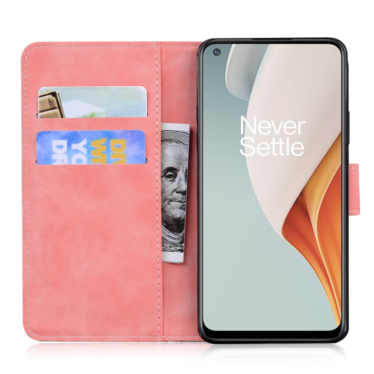 For OnePlus Nord N100 Skin Feel Pure Color Flip Leather Phone Case
