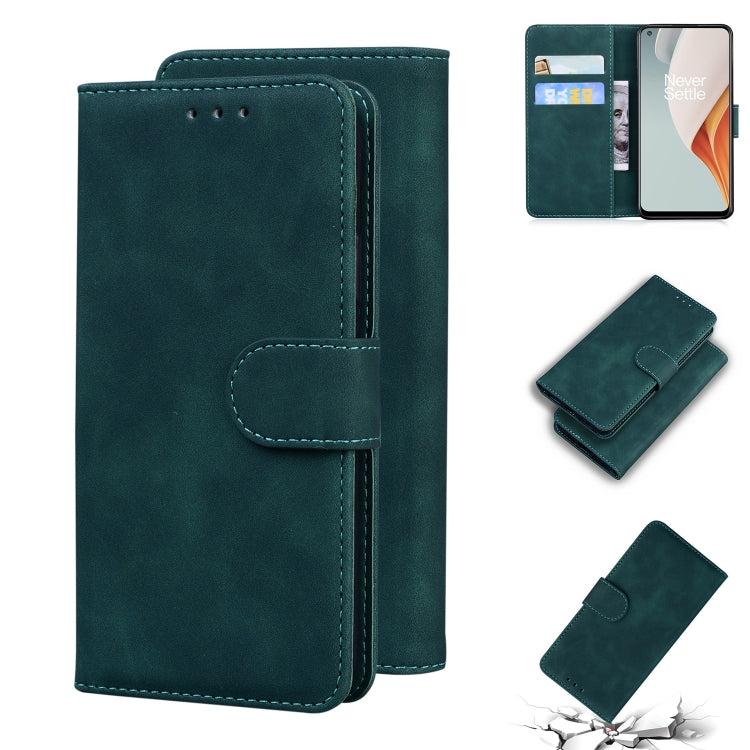 For OnePlus Nord N100 Skin Feel Pure Color Flip Leather Phone Case