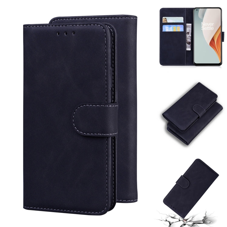 For OnePlus Nord N100 Skin Feel Pure Color Flip Leather Phone Case