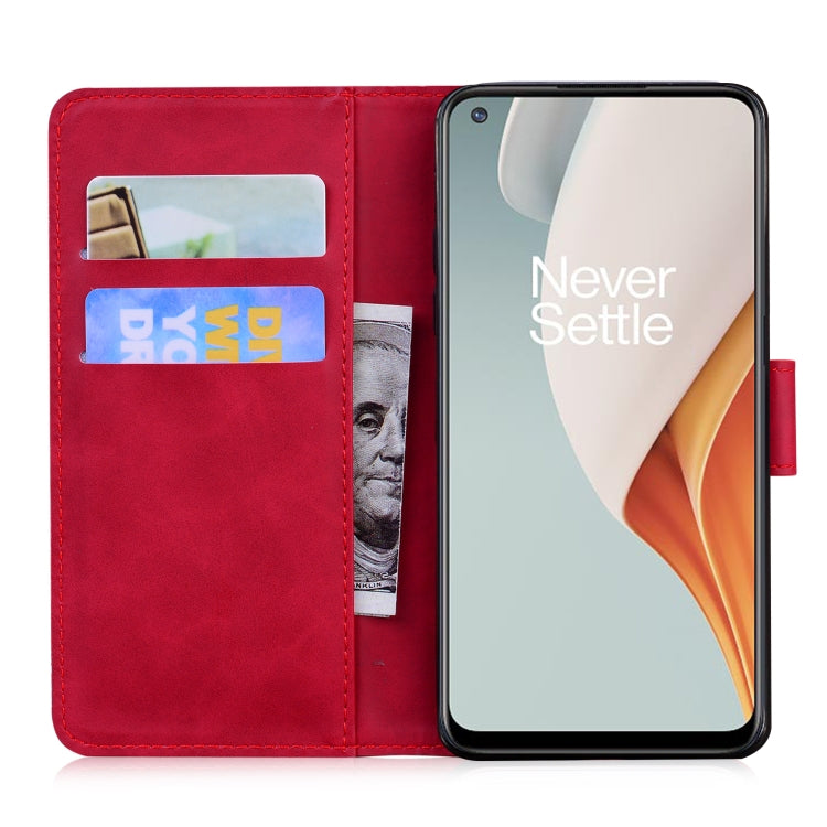 For OnePlus Nord N100 Skin Feel Pure Color Flip Leather Phone Case