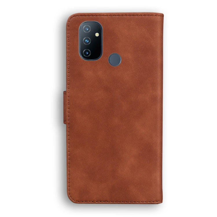 For OnePlus Nord N100 Skin Feel Pure Color Flip Leather Phone Case