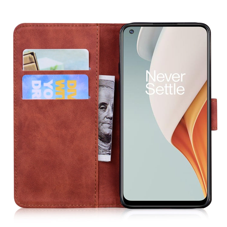 For OnePlus Nord N100 Skin Feel Pure Color Flip Leather Phone Case