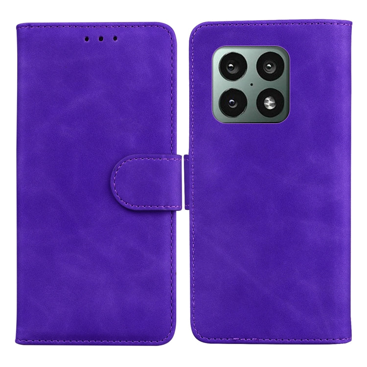 For OnePlus 10 Pro 5G Skin Feel Pure Color Flip Leather Phone Case