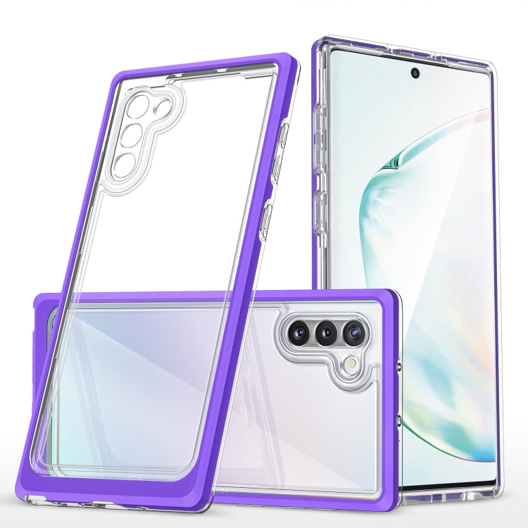 For Samsung Galaxy Note10 Clear Acrylic+PC+TPU Shockproof Phone Case