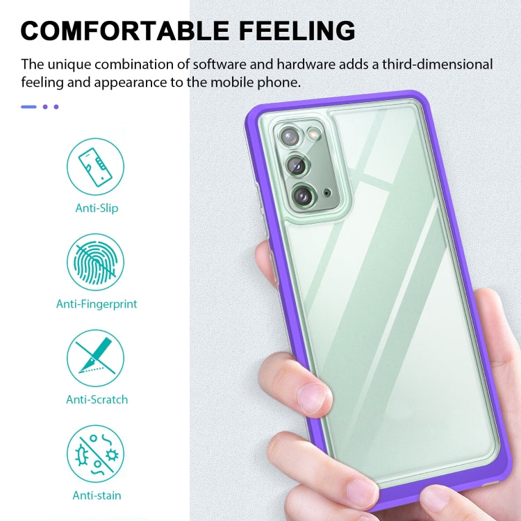 For Samsung Galaxy Note20 Clear Acrylic+PC+TPU Shockproof Phone Case