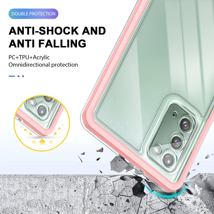 For Samsung Galaxy Note20 Clear Acrylic+PC+TPU Shockproof Phone Case