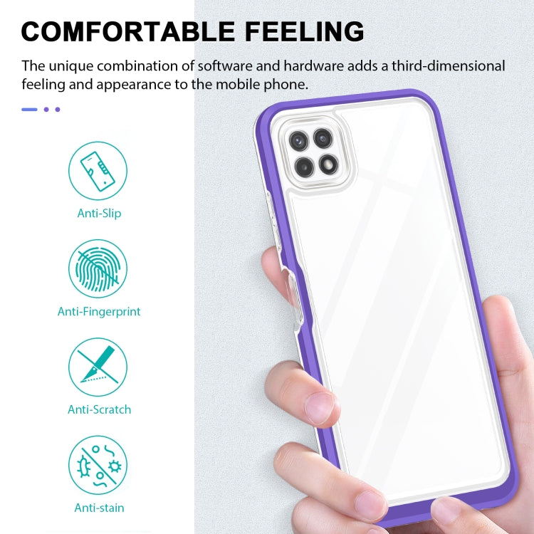 For Samsung Galaxy A22 5G Clear Acrylic+PC+TPU Shockproof Phone Case